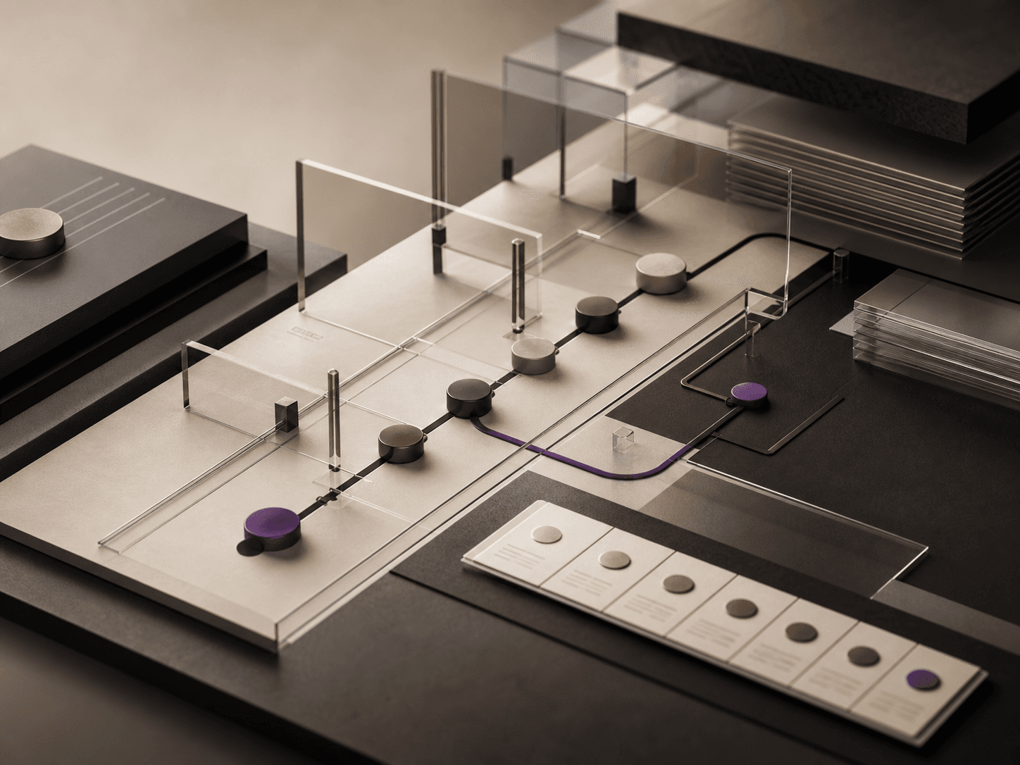 A transparent workflow with checkpoints and an exception path